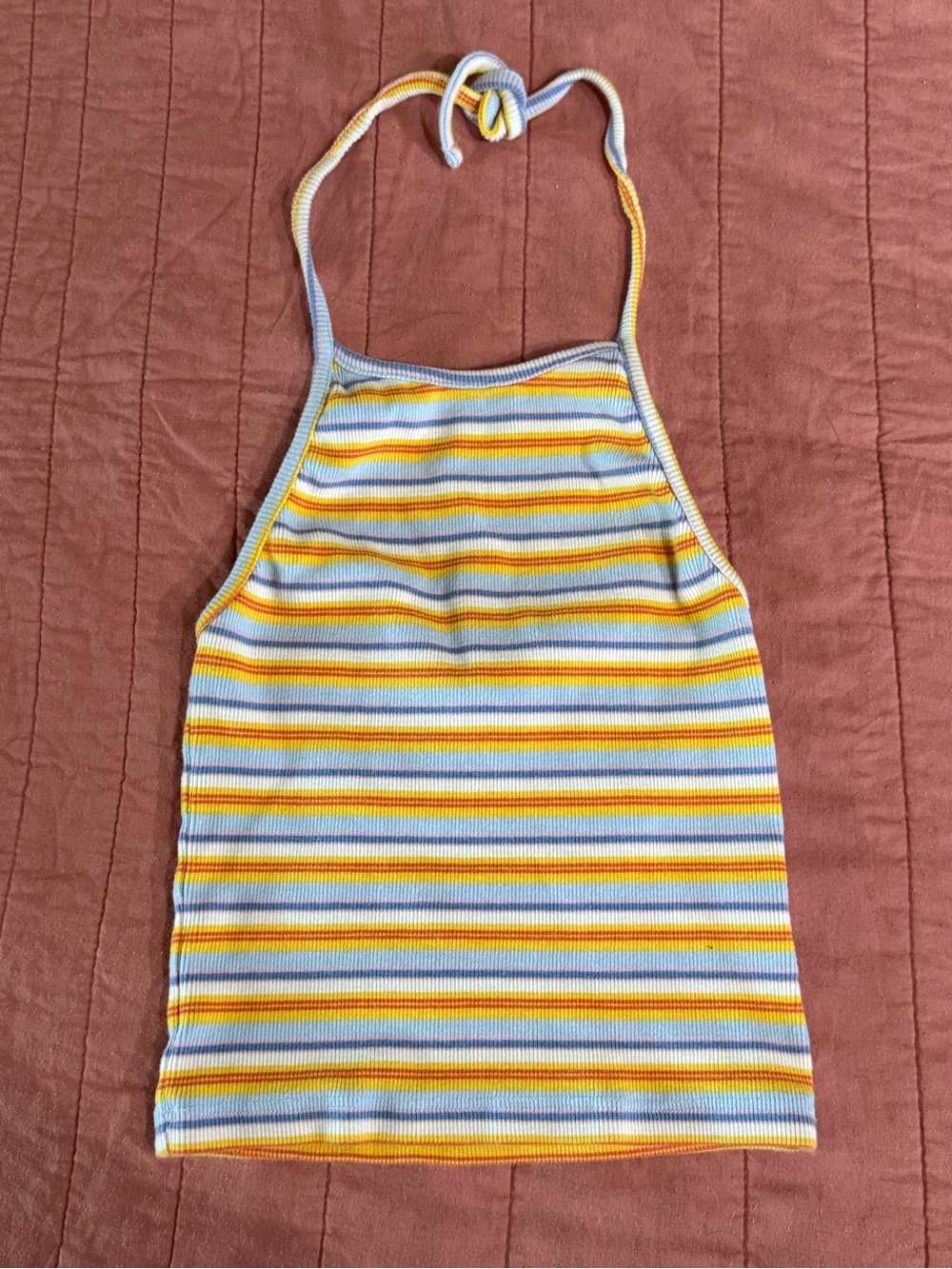 Brandy Melville Multicolored Striped Halter Tank Top size XS